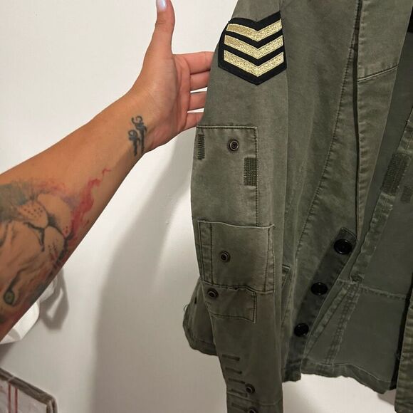 Zadig and Voltaire Olive Green Utility Jacket Love Punk Size XS Patchwork Grunge - Picture 4 of 16